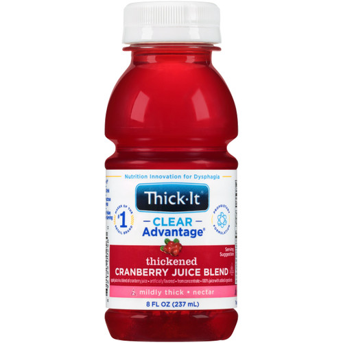 Thickened Beverage Thick-It Clear Advantage 8 oz. Bottle Cranberry Flavor Liquid IDDSI Level 2 Mildly Thick B459-L9044 Pack of 1
