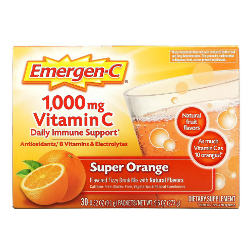 Oral Supplement Emergen-C Daily Immune Support Super Orange Flavor Powder 0.30 oz. Individual Packet Box of 30