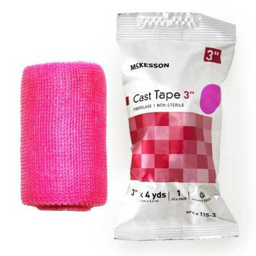 Cast Tape McKesson 3 Inch X 12 Foot Fiberglass Pink 115-3X Box/10 115-3X MCK BRAND 733696_BX