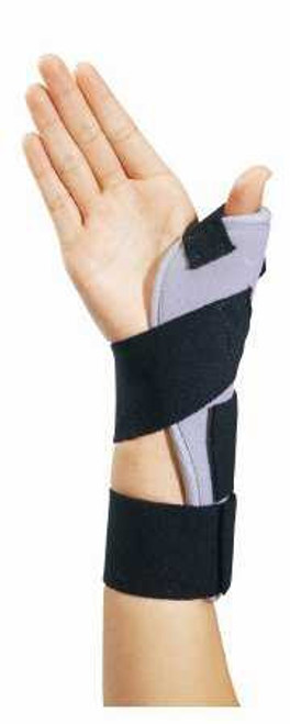 Thumb Splint ThumbSPICA Abducted Thumb Volara Foam Right Hand Black / Gray One Size Fits Most 79-87100 Each/1 79-87100 DJ ORTHOPEDICS LLC 251621_EA