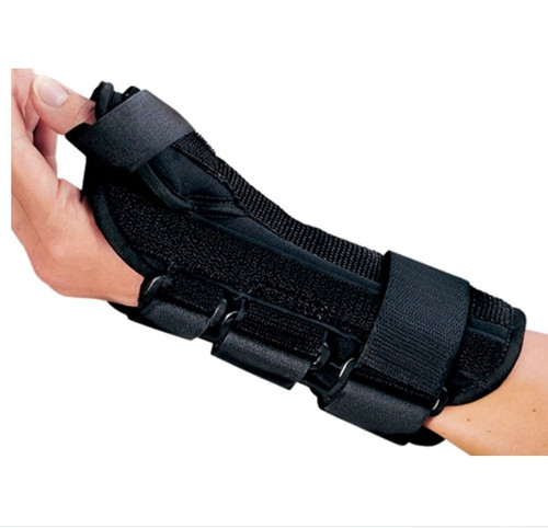 Wrist Brace with Abducted Thumb ProCare ComfortFORM Aluminum / Foam / Spandex / Plastic Right Hand Black Small 79-87303 Pack of 1