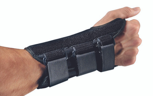 Wrist Brace ProCare ComfortFORM Aluminum / Foam / Spandex / Plastic Left Hand Black X-Large 79-87298 Pack of 1