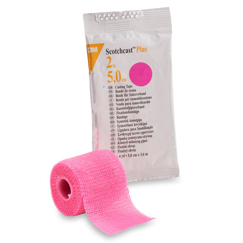 Cast Tape 3M Scotchcast Plus 2 Inch x 12 Foot Fiberglass / Resin Bright Pink 82002X Pack of 1