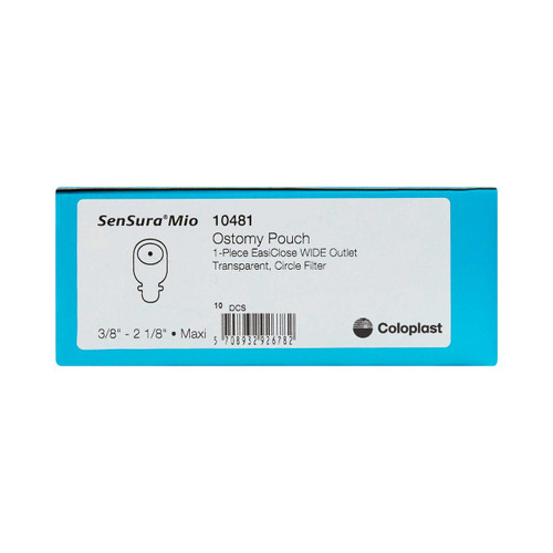 Filtered Ostomy Pouch SenSura Mio One-Piece System Maxi 3/8 to 2-1/8 Inch Drainable Flat Trim To Fit 10481 Box/10 10481 COLOPLAST INCORPORATED 883914_BX