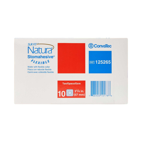 Colostomy Barrier Sur-Fit Natura Cut-to-Fit Standard Wear Stomahesive Tan Tape 2-1/4 Inch Flange Sur-Fit Natura Hydrocolloid 1-3/8 to 1-3/4 Inch Stoma 125265 Box/10 125265 CONVA TEC 325402_BX