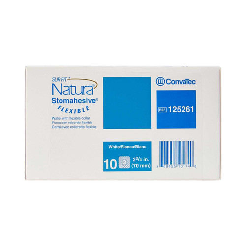 Colostomy Barrier Sur-Fit Natura Cut-to-Fit Standard Wear Stomahesive White Tape 2-3/4 Inch Flange Sur-Fit Natura Hydrocolloid 1-7/8 to 2-1/2 Inch Stoma 125261 Box/10 125261 CONVA TEC 325408_BX