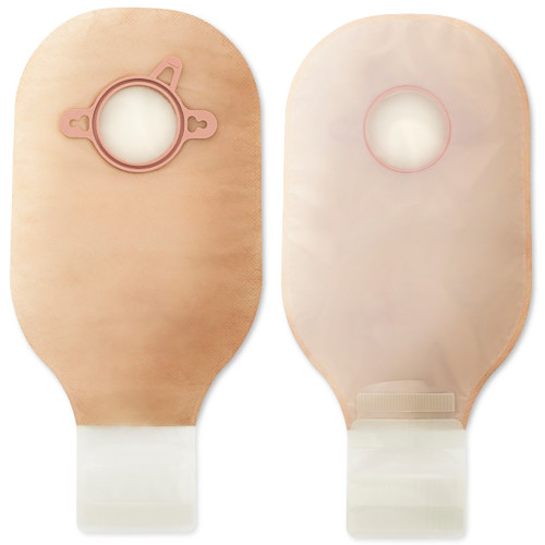 New Image Two-Piece System Ostomy Pouch, 12" L, 2.75" Flange, Drainable, Ultra Clear, Box of 10