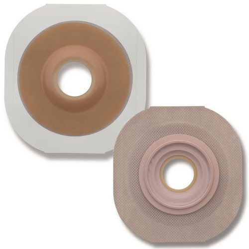 Ostomy Barrier FlexTend Trim to Fit, Extended Wear Adhesive Tape 44 mm Flange Green Code System Hydrocolloid Up to 1 Inch Opening 14802 Box of 5