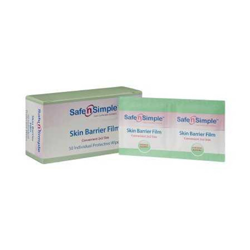 Skin Barrier Wipe Safe N Simple™ 43% / 20% Strength Isopropyl Alcohol / Butyl Ester of PVM/MA Copolymer Individual Packet NonSterile SNS81850 Box of 50 SNS81850 Safe n Simple™ 895485_BX