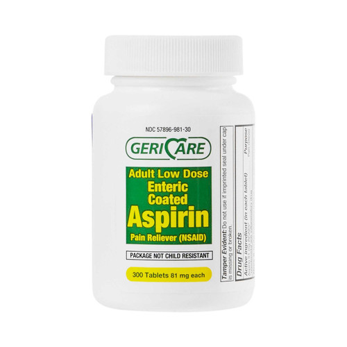 Pain Relief McKesson Brand 81 mg Strength Tablet 300 per Bottle 981-30-GCP BT/300 981-30-GCP MCK BRAND 689206_BT