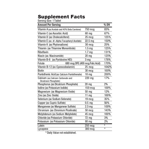 Multivitamin with Minerals Supplement McKesson Brand Tablet 100 per Bottle 57896055101 BT/100 57896055101 MCK BRAND 764493_BT