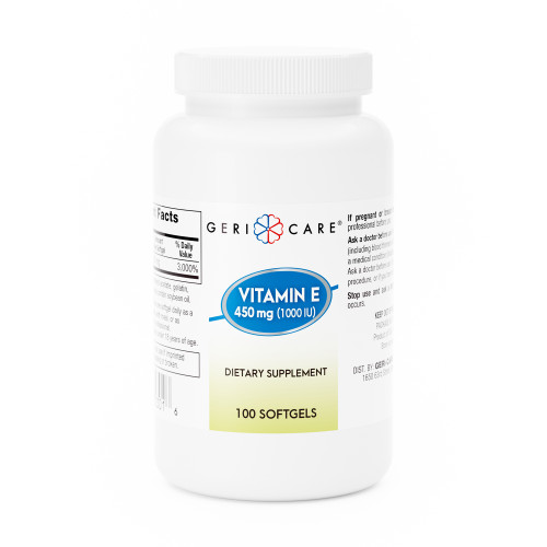 Vitamin E Supplement McKesson Brand 1000 IU Strength Softgel 100 per Bottle 57896075301 BT/100 57896075301 MCK BRAND 689191_BT