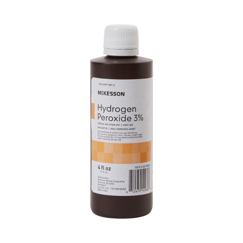 McKesson Brand Antiseptic Hydrogen Peroxide Topical Liquid 4 oz. Bottle, 23-F0010, Case of 24