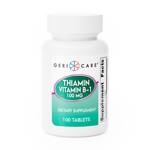 Vitamin Supplement Geri-Care® Vitamin B1 100 mg Strength Tablet 100 per Bottle 851-01-GCP Case of 12 57896085101 Geri-Care® 774606_CS