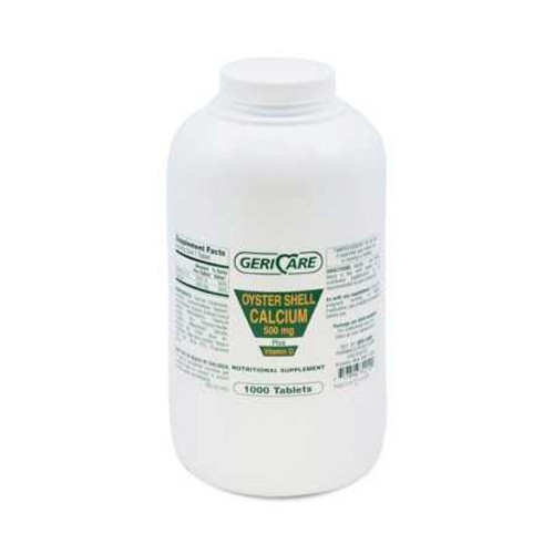 Joint Health Supplement Geri-Care® Calcium / Vitamin D 500 mg - 200 IU Strength Tablet 1,000 per Bottle 742-10-GCP Case of 12 57896074210 Geri-Care® 556970_CS