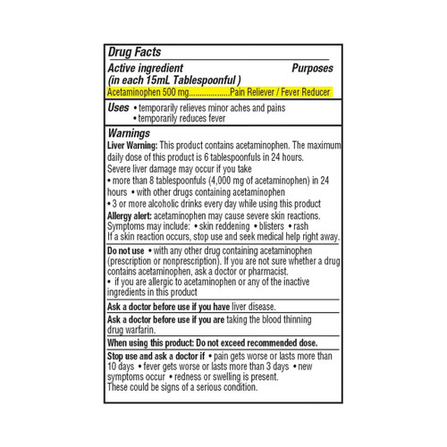 Pain Relief McKesson Brand 500 mg Strength Liquid 8 oz. 57896020208 BT/1 57896020208 MCK BRAND 689167_BT