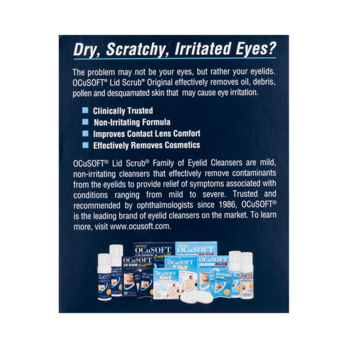 Eyelid Cleanser OCuSOFT Lid Scrub 30 per Box Pad 1313774 Box/30 1313774 US PHARMACEUTICAL DIVISION/MCK 493955_BX
