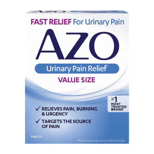 AZO Urinary Pain Relief 95 mg Strength Phenazopyridine HCL Tablet 30 per Bottle, 87651030152, Box of 30