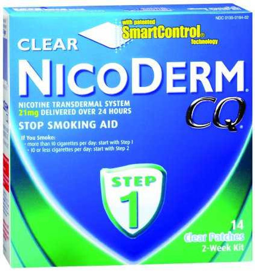 Stop Smoking Aid Nicoderm CQ 21 mg Strength Transdermal Patch 2411577 Box/1 2411577 US PHARMACEUTICAL DIVISION/MCK 523885_BX