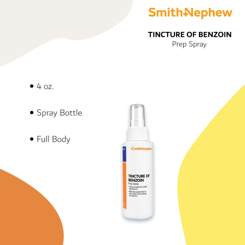 Smith & Nephew Antiseptic Benzoin Tincture Topical Liquid 4 oz. Spray Bottle, 407000, Case of 12