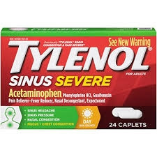 Cold and Sinus Relief Tylenol Sinus + Headache 325 mg - 5 mg Strength Tablet Bottle of 1