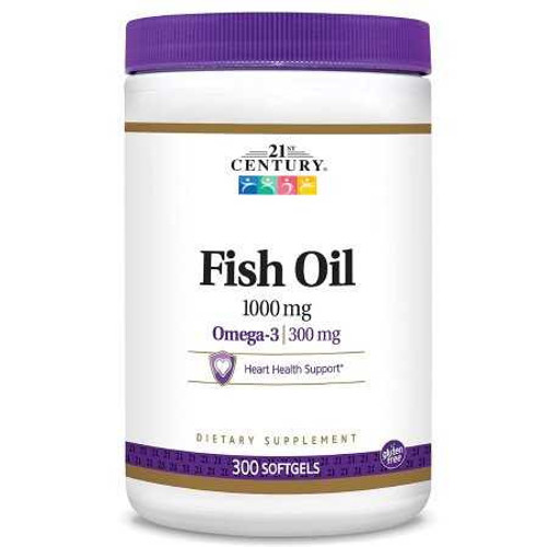 Fish Oil Supplement 21st Century 1000 mg Strength Softgel 60 per Bottle 1155365 BT/1 1155365 US PHARMACEUTICAL DIVISION/MCK 801994_BT