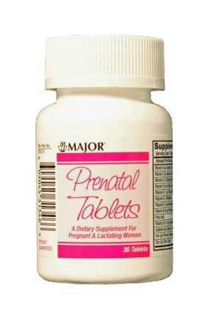 Prenatal Vitamin Supplement Major 27 mg - 0.8 mg Strength Tablet 30 per Bottle 700737 BT/30 700737 MAJOR PHARMACEUTICALS 898536_BT