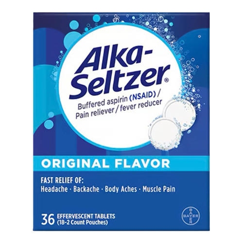 Alka-Seltzer Pain Reliever / Fever Reducer 325 mg Strength Aspirin Effervescent Tablet 36 per Box, 00280400003, Bottle of 1