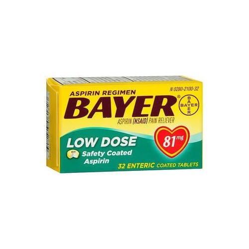 Bayer Pain Relief 81 mg Strength Aspirin Tablet 32, Bottle of 1