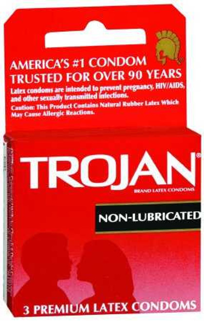 Condom Trojan Non-Lubricated 3 per Box 1129857 Box of 3 1129857 US PHARMACEUTICAL DIVISION/MCK 762029_BX