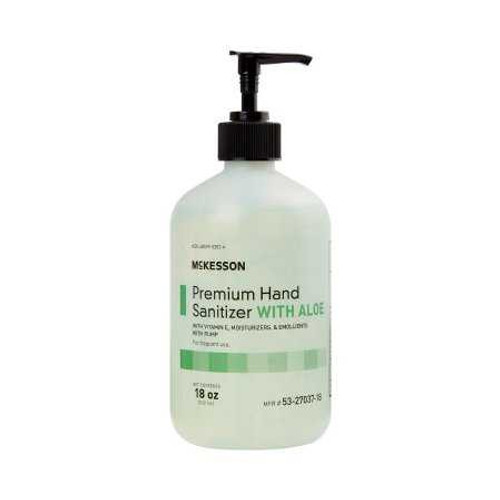 Hand Sanitizer with Aloe McKesson Premium 18 oz. Ethanol Gel Pump Bottle 53-27037-18 Case/12 53-27037-18 MCK BRAND 937918_CS