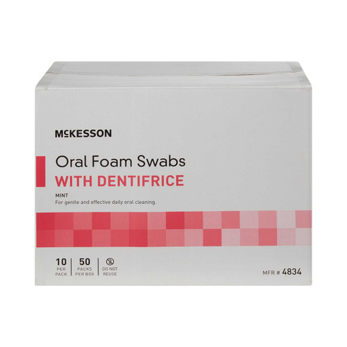 Oral Swabstick McKesson Foam Tip Dentifrice 4834 Box/500 4834 MCK BRAND 862155_BX