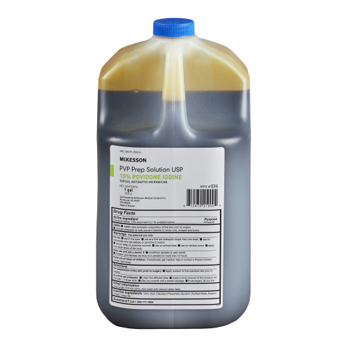 McKesson Skin Prep Solution 1 gal. Jug 10% Strength Povidone-Iodine NonSterile, 036, Case of 4