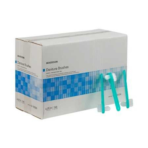 Denture Brush McKesson 2-Sided Bristle Green 16-TBDEN Case of 1440 16-TBDEN McKesson 472578_CS