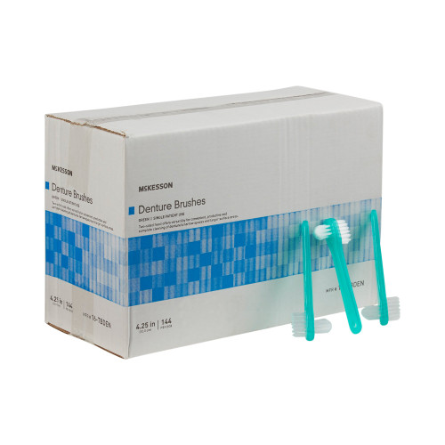 Denture Brush McKesson 2-Sided Bristle Green 16-TBDEN Case of 1440