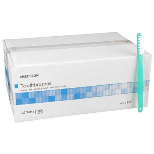 Toothbrush McKesson Green Adult Soft 959 Case of 1440 959 McKesson 888502_CS