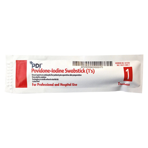 PDI Impregnated Swabstick 10% Strength Povidone-Iodine Individual Packet NonSterile, S41350, Box of 50