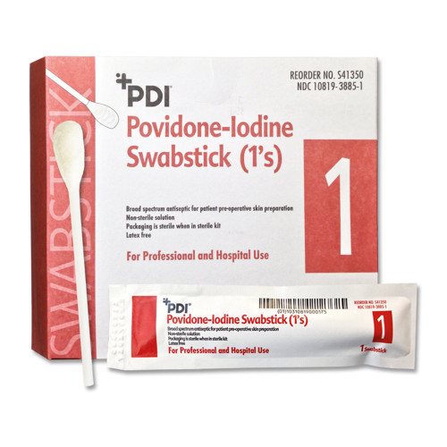PDI Impregnated Swabstick 10% Strength Povidone-Iodine Individual Packet NonSterile, S41350, Pack of 1