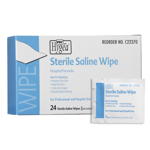 Hygea Saline Cleansing Towelette, Saline, Pad Size 4 x 6'', Unscented, Individual Packet, Pack of 1
