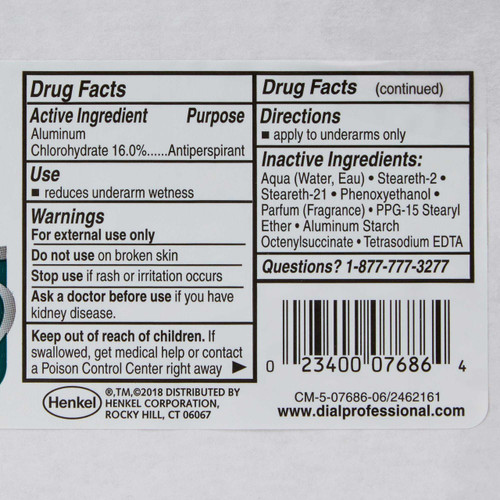 Antiperspirant / Deodorant Dial Roll-On 1.5 oz. Crystal Breeze Scent DIA 07686 Each/1 DIA 07686 LAGASSE INC 776879_EA