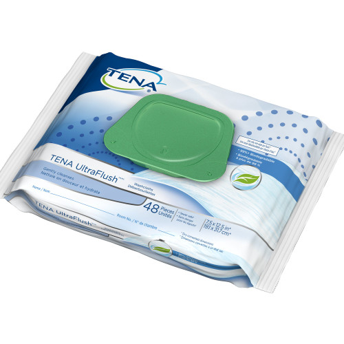 TENA ProSkin UltraFlush Flushable Personal Wipe Soft Pack Scented 48 Count, 65726, Case of 576