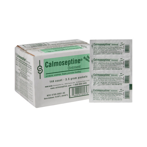 Calmoseptine Skin Protectant Ointment, 0.44% Menthol and 20.6% Zinc Oxide, 0.125 oz. 144 Individual Packet, Box of 144