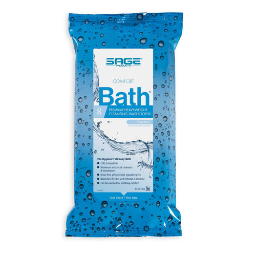 Rinse-Free Bath Wipe Comfort Bath® Premium Heavyweight Soft Pack Scented 8 Count 7900 Case of 352 7900 Comfort Bath® Premium Heavyweight 332490_CS