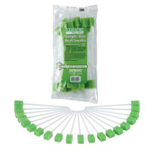 Oral Swabstick Toothette Plus Foam Tip Untreated 6071 Pack/20 6071 SAGE PRODUCTS INC. 466896_PK