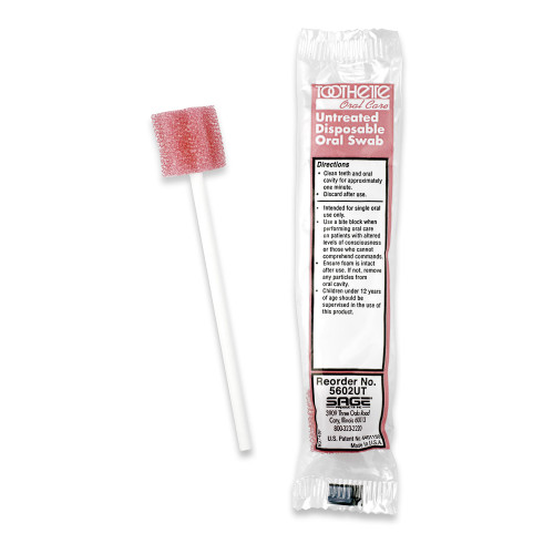Toothette 5.3'' Oral Swab with Foam Tip, Paper Shaft, Case of 1000