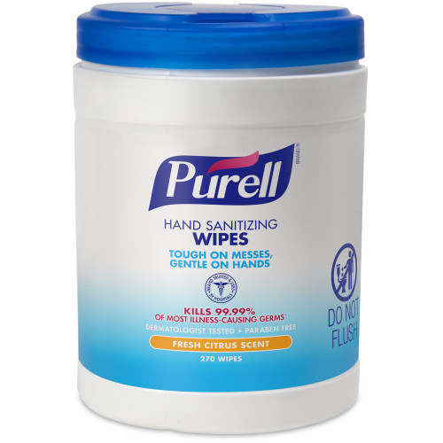 Hand Sanitizing Wipe Purell BZK (Benzalkonium Chloride) Wipe Canister 9113-06, Carton of 1