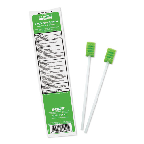 Oral Swab Toothette Plus Mouthwash Foam Tip 6120 Box of 50
