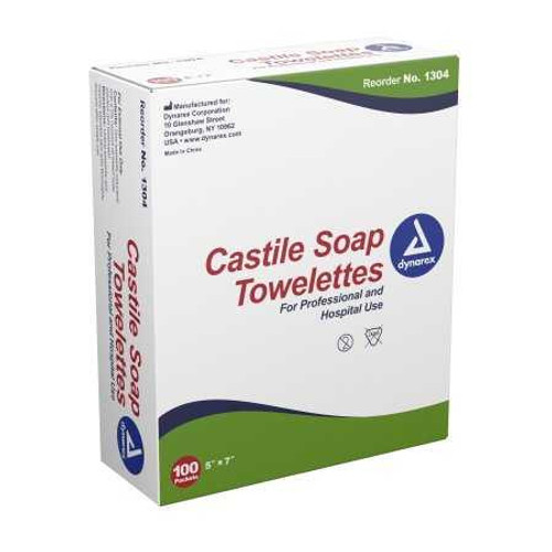 Personal Wipe Dynarex Individual Packet Castile Soap Scented 1 Count 1304 Case/1000 1304 DYNAREX CORP. 689284_CS