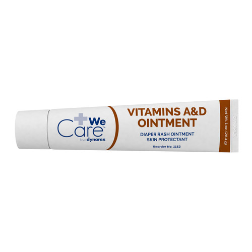 Dynarex Vitamin A & D Ointment Tube, White Petrolatum, Scented, 1 oz., Case of 72