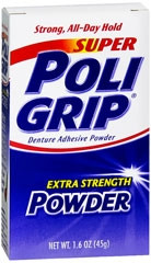Denture Adhesive Super Poligrip Powder 1.6 oz. Pack of 1